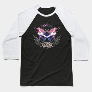 Genderfluid Butterfly LGBT Pride Flag Baseball T-Shirt